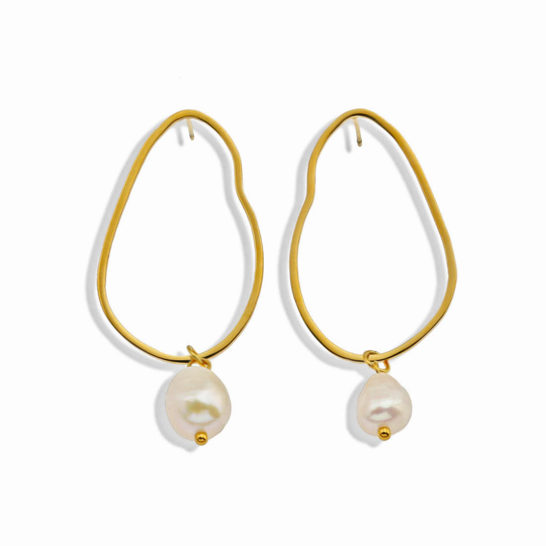 Buy Keshi Pearls Drop Stud Earrings in Sterling Silver, Baroque Pearl,  Genuine Freshwater Pearls Earrings, Simple and Minimalist, Contemporary  Online in India - Etsy